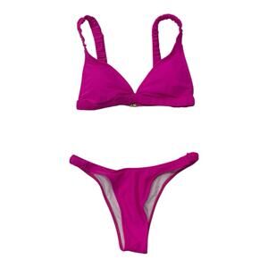 SweatyRocks Women’s 2‑Piece Pink Bikini Set Size M Molded Cups NWT